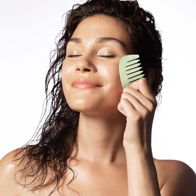 LEOSENSE Scalp Massage Comb, Scalp Massager for Hair Growth, Head Scratcher for Itchy Scalp, Natural Gua Sha Jade Stone for Stress Relief, Meridian Brush - Image 5